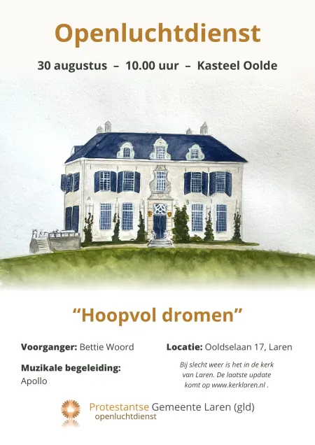 Openluchtdienst zondag 30 augustus 